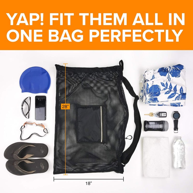 Fitdom Large Mesh Swim Drawstring Sling Bag. Best for Swimming, Gym & Beach - Image 2